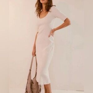 Free People cream Midi Dress